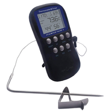 Термометр с таймером, щупом и сигнализацией (7 кнопок, большой дисплей)